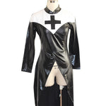 Saintlike Seductress PVC Nun Costume - Faux Leather Wetlook Outfit