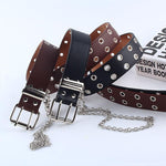Punk Pu Leather Belt Chain - Alt Style Clothing