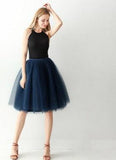 Tutu Tulle Skirt High Waist Pleated Midi Skirt - Alt Style Clothing