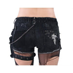 Rock Hot Shorts Heavy Metal Chain Jeans short pants - Alt Style Clothing