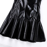 Hot Sexy Wetlook PU Leather Mini Dress - Alt Style Clothing