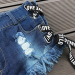 Low Waist Bandage Denim Ripped Hole Short Jeans - Alt Style Clothing