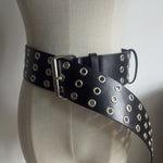 Wide Punk Gothic Corset Belt with Waist Chain – Bold Statement Accessory