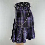 Belt Pleated High Waisted Mini Skirt - Alt Style Clothing