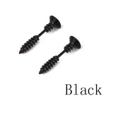 Punk Gothic Screw Spike Stud Earrings – Stainless Steel Design