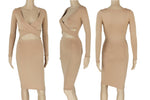 Nadafair Sexy Midi Pencil Club Dress With Long Sleeve - Alt Style Clothing
