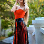 Gothic High Waist Faux Leather Long Skirt - Alt Style Clothing