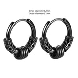 Punk Rock Skull Stainless Steel Hoop Earrings