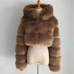 High-End Fox Fur Leather Coat – Luxury Thick Warm Fur for Ladies