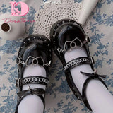 Gothic Shoes - PU Leather Heart Ankle with Maryzhen Shoes