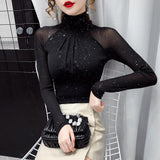Mesh top with High neck - Alt Style Clothing