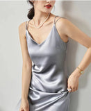 Loose Satin Sexy Slip Dress Elegant Casual Party