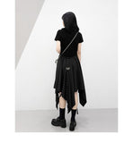 Dark Tie Street Punk Wind Weave Buckle Long Skirt - Alt Style Clothing