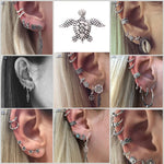 Goth Vintage Piercing Set – Boho Stud and Ear Cuff Combo