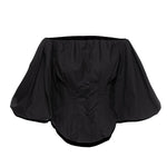 Cryptographic Off Shoulder Lantern Sleeve Sexy Top - Alt Style Clothing