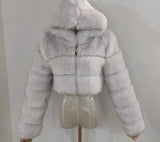 High-End Fox Fur Leather Coat – Luxury Thick Warm Fur for Ladies