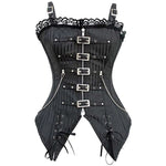 Lady Steel Bone Corset Gothic Steampunk with Front Buckles