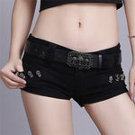 Low Waisted Lace-up Thin Denim Hot Pants - Alt Style Clothing
