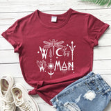 Gothic Witchy Woman Short Sleeve T-Shirt – O-Neck Casual Tee