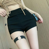 Gothic High Waist Shorts Side Slit - Alt Style Clothing