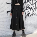 Punk Style Skirts High Waist Buckle Irregular Gothic Skirt