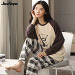 Autumn-Winter Cotton Pajama Set – Cozy and Cute Homewear for Relaxation