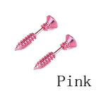 Punk Gothic Screw Spike Stud Earrings – Stainless Steel Design