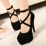 Super High Heel Pointed Toe Stiletto Dress Pumps – Elegant Buckle Strap Design