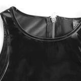 Tank Tops Patent Leather Back Crop Top - Alt Style Clothing