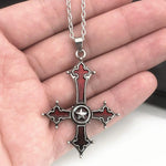 Bloody Inverted Cross Pendant Necklace - Alt Style Clothing