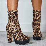 High Heels Ankle Boots Thick Platform - Alt Style Clothing