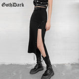 Gothic High Waist A-Line Sexy Slit Side Long Dress - Alt Style Clothing