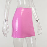 Patent Leather Mini Hip Wrapped Shiny Skirt - Alt Style Clothing