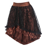 Victorian Asymmetrical Ruffled Satin Lace Trim Gothic Skirt - Alt Style Clothing