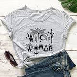 Gothic Witchy Woman Short Sleeve T-Shirt – O-Neck Casual Tee