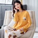 Autumn-Winter Cotton Pajama Set – Cozy and Cute Homewear for Relaxation