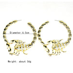 Make a Statement with Big Gothic Scorpions Ear Hoop Earrings with Rhinestones