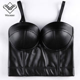 Leather Corset Top Crop Bustier Gothic Push Up - Alt Style Clothing