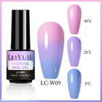 LILYCUTE Pink Purple Thermal Gel Nail Polish - 3 Colors Temperature Color Changing