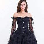 Overbust Corset Lace Corset Victorian Steampunk Bustier Tops - Alt Style Clothing