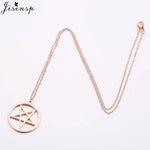 Retro Satanic Pentagram Pendant Necklace - Antique Gold, Steel, Rose