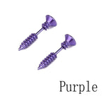 Punk Gothic Screw Spike Stud Earrings – Stainless Steel Design