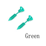 Punk Gothic Screw Spike Stud Earrings – Stainless Steel Design