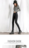 Gothic Velvet Faux Leather Leggings Slim Skinny Pencil Pants