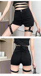 Hollow Out Bandage Punk Rock High Waist Worn-out Shorts - Alt Style Clothing