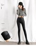 Gothic Velvet Faux Leather Leggings Slim Skinny Pencil Pants