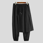 Drawstring Solid Gothic Pants Kilt Design