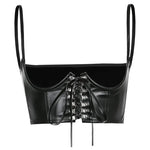 Gothic Dark PU Leather Crop Top Corset Cincher Belt