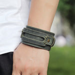 Vintage Simple Leather Gothic Adjustable Strap Bracelet