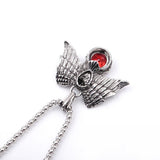 Gothic Red Stone Biker Gothic Necklace - Alt Style Clothing